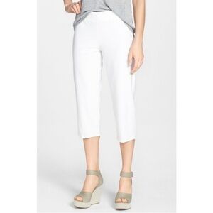 Eileen Fisher Capris White Cropped Pants Stretchy Lounge Casual Summer Size XS